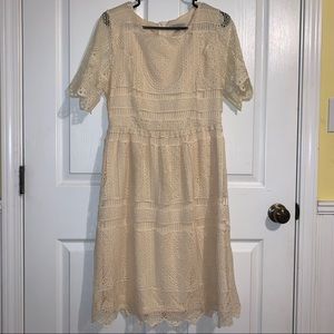 cream lace dress